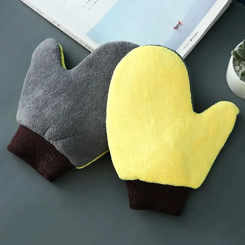 Dual-Sided Microfiber Car Washing Gloves for Effective Cleaning