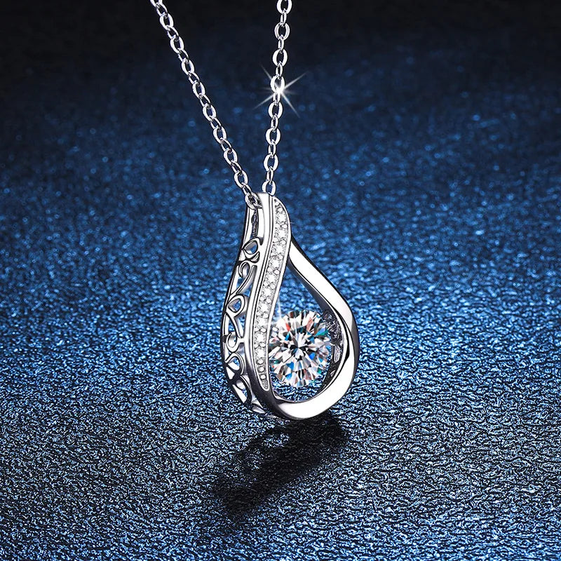 Timeless Beauty: Fine Moissanite Necklace with Sterling Chain