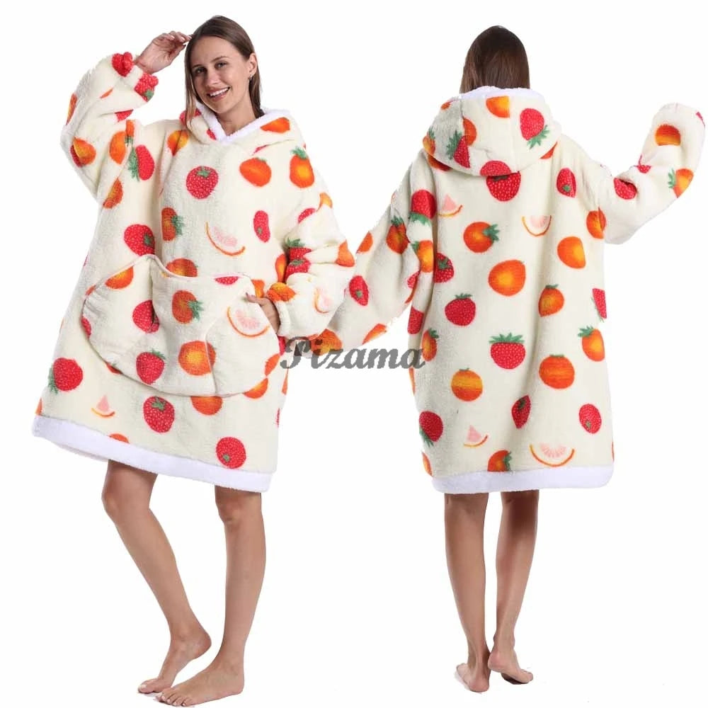 Oversized Wearable TV Blanket: Cozy Full Sleeve Sweatshirt for Halloween and Christmas