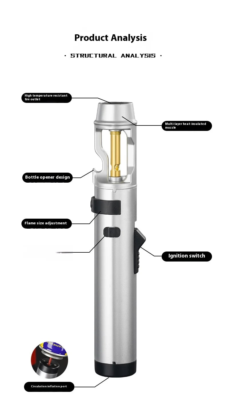 Precision Flame: Powerful Windproof Metal Gas Lighter for Every Occasion