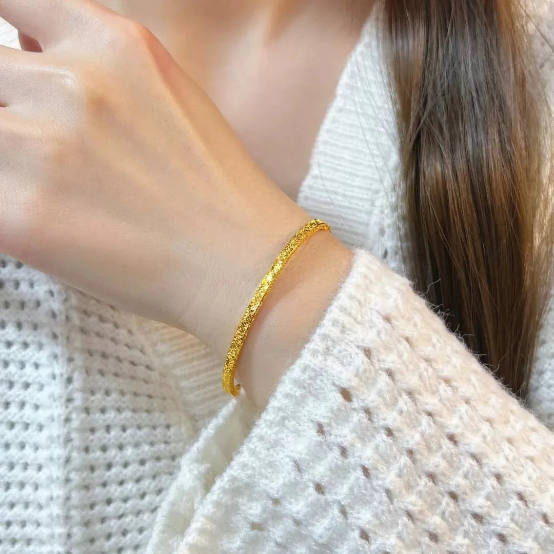 Timeless Luxury: Simple Fold Wear 24K Gold Star Bracelet