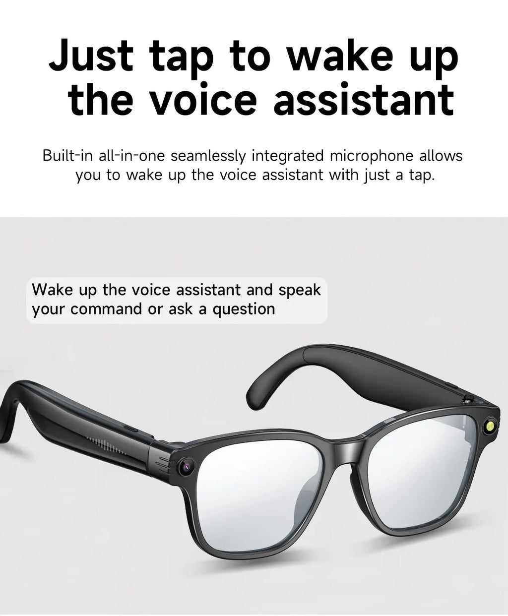 Visionary Audio Glasses: Smart Camera & Bluetooth Headset for Meetings & Travel