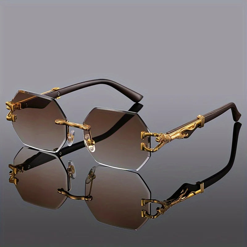 Unisex Geometric Leopard Print Sport Glasses: Bold Style