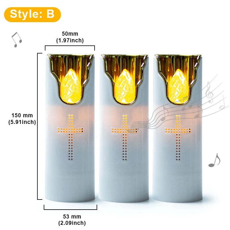 Flameless Prayer Candle: Musical LED Lamp for Serene Remembrance