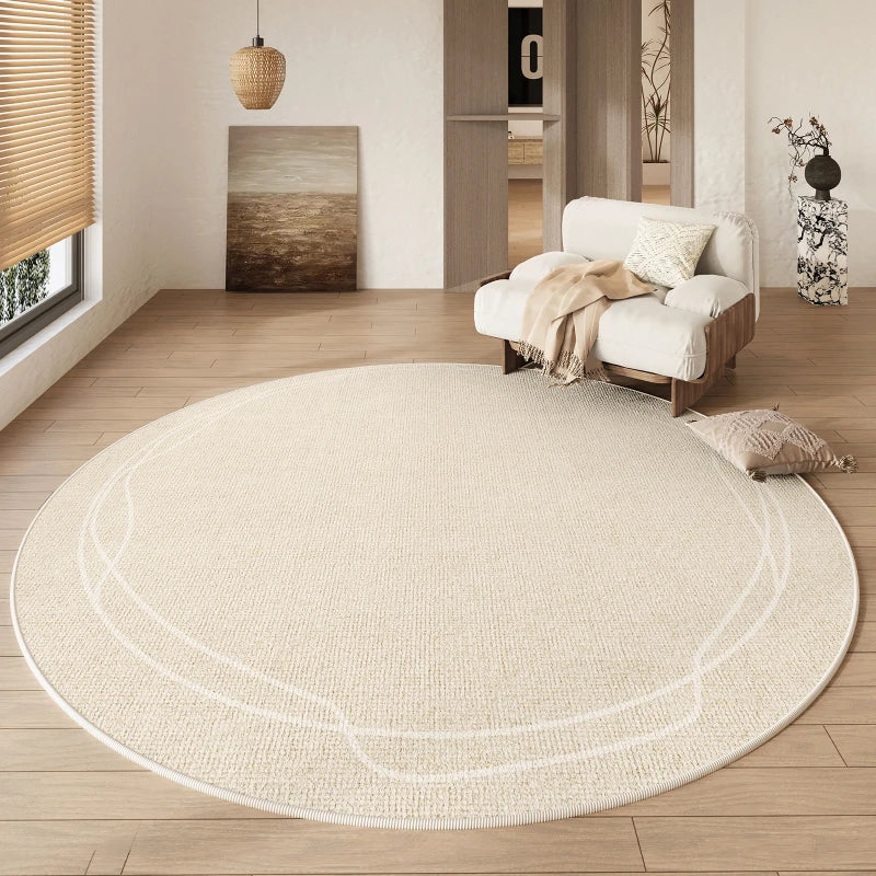 Luxury Wabi Sabi Style Rug: Non-Slip Round Carpet for Home Decor