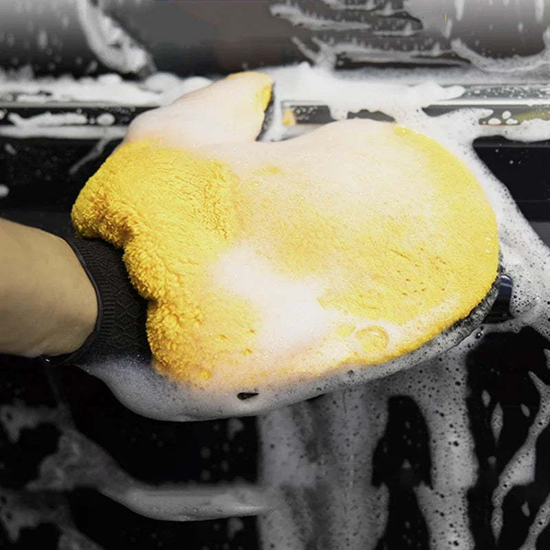 Dual-Sided Microfiber Car Washing Gloves for Effective Cleaning