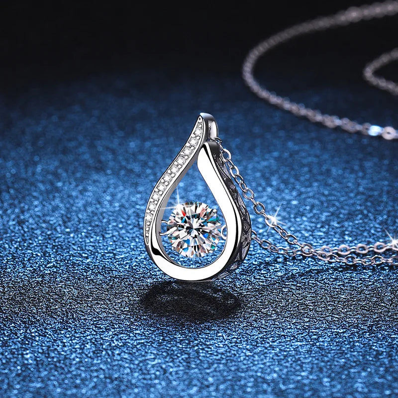 Timeless Beauty: Fine Moissanite Necklace with Sterling Chain