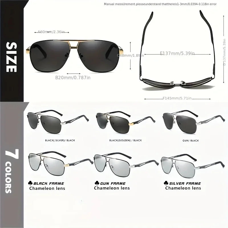 Men's Pilot Sunglasses: Stylish Gradient Big Frame with UV400 Protection