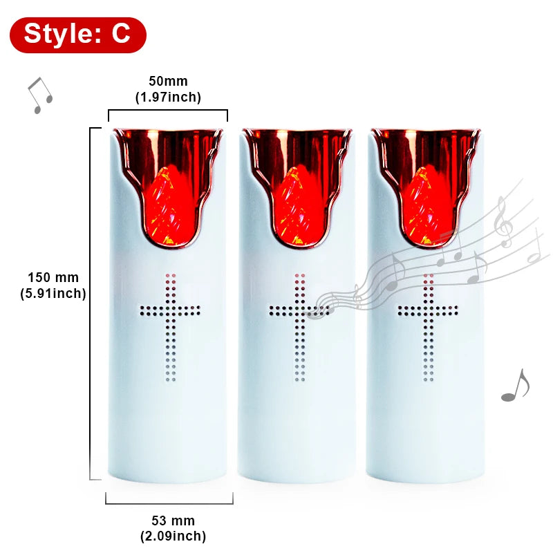 Flameless Prayer Candle: Musical LED Lamp for Serene Remembrance
