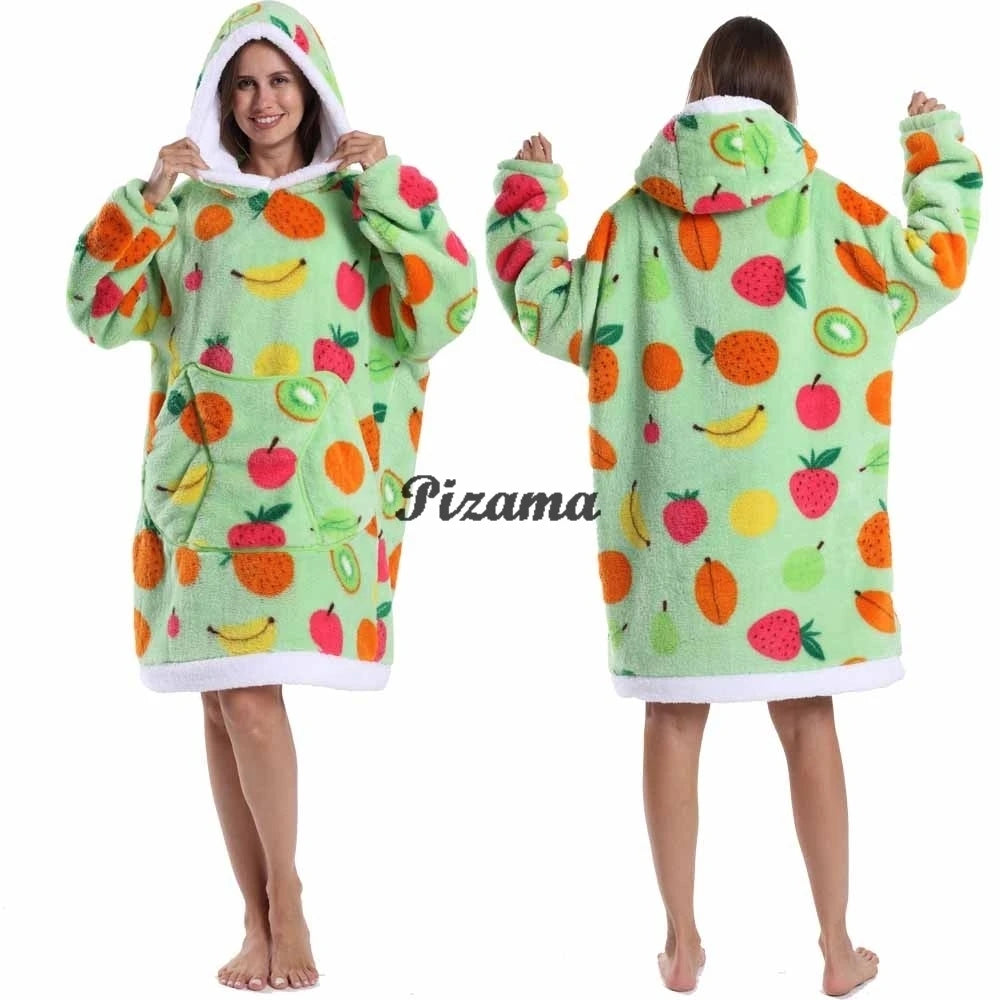 Oversized Wearable TV Blanket: Cozy Full Sleeve Sweatshirt for Halloween and Christmas