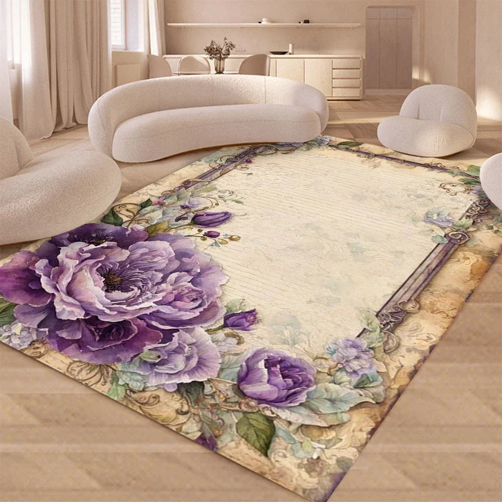 Elegant Floral Entrance Mat: Perfect for Adding a Touch of Style to Your Doorway