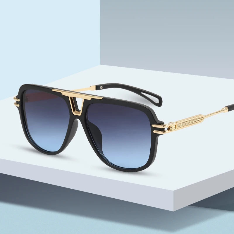 Luxury Look: Fashion-Forward Double Beam Sunglasses for Men