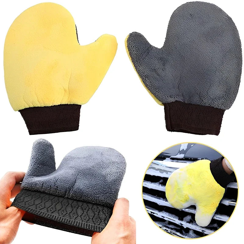 Dual-Sided Microfiber Car Washing Gloves for Effective Cleaning