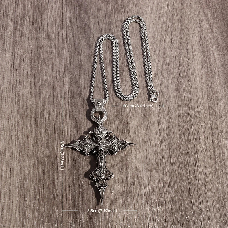Punk Skull Cross Necklace: Embrace Your Faith with Edge