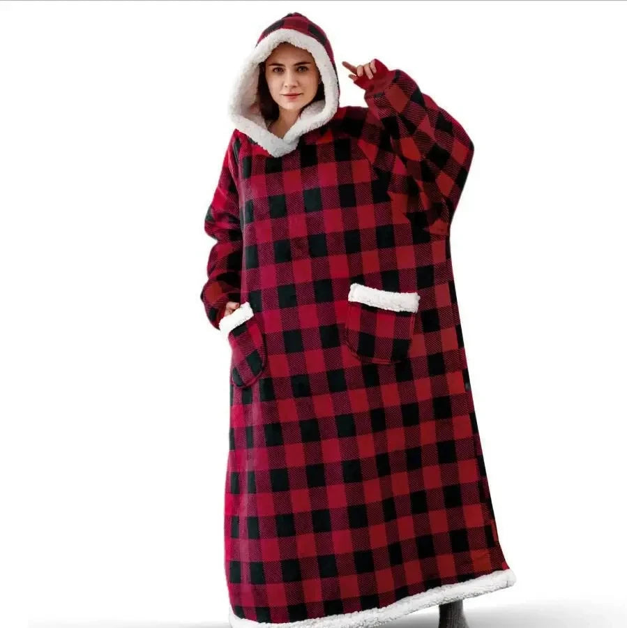 Giant TV Blanket Sweatshirt: Cozy Flannel Hoodie for Men and Women
