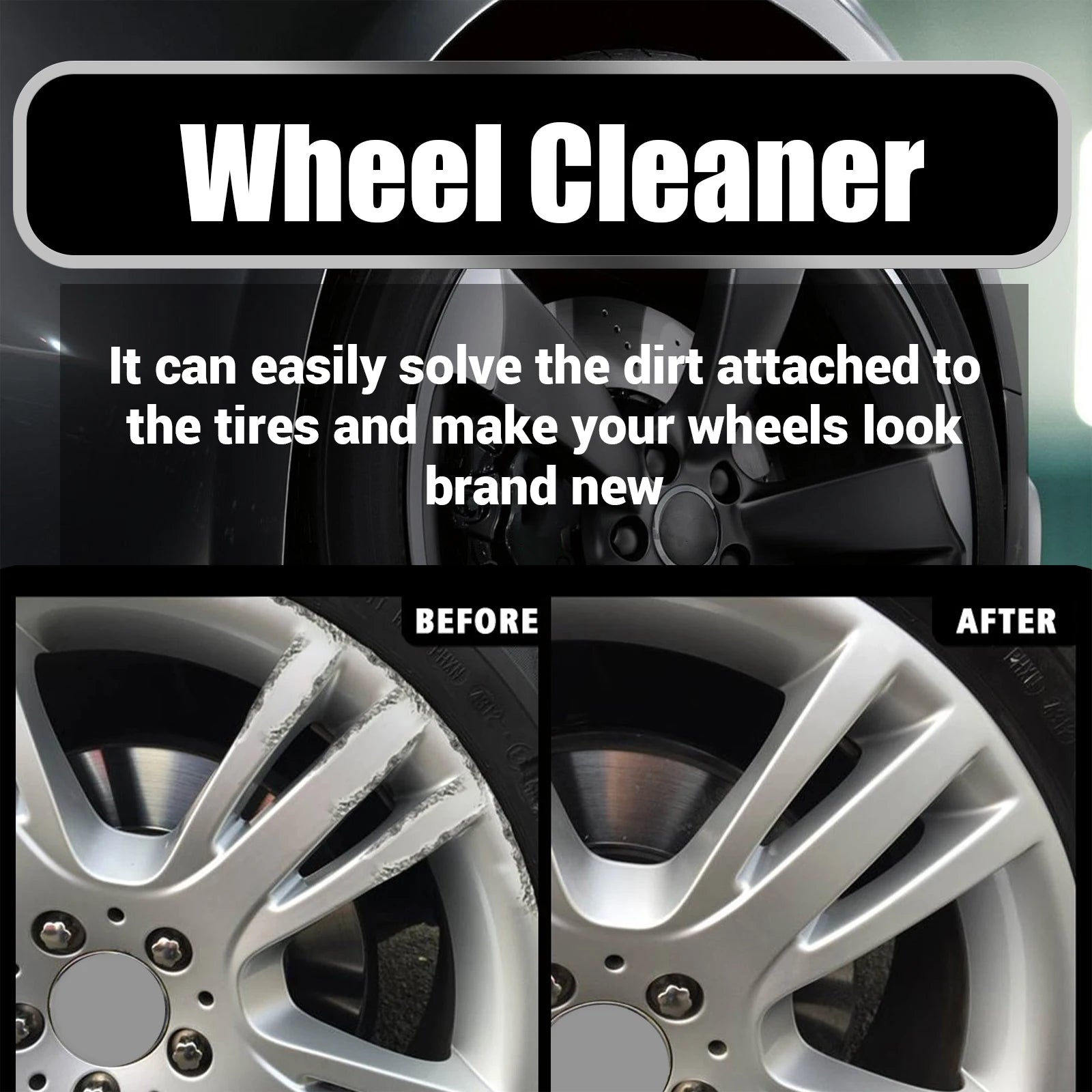 Car Wheel Cleaner Spray: 120ml Tyre Polish for Dirt Removal and Maintenance