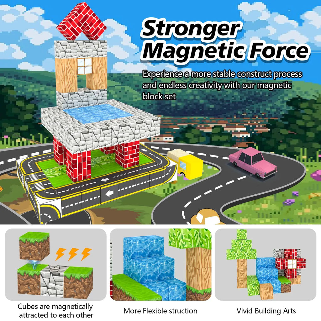 eative Magnetic Block Toy Set: Ideal Holiday Gift for Boys and Girls