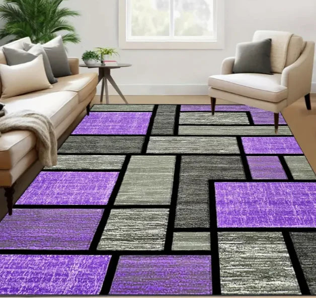 Indoor-Outdoor Geometric Carpet: Ideal for Entryways and Doorways