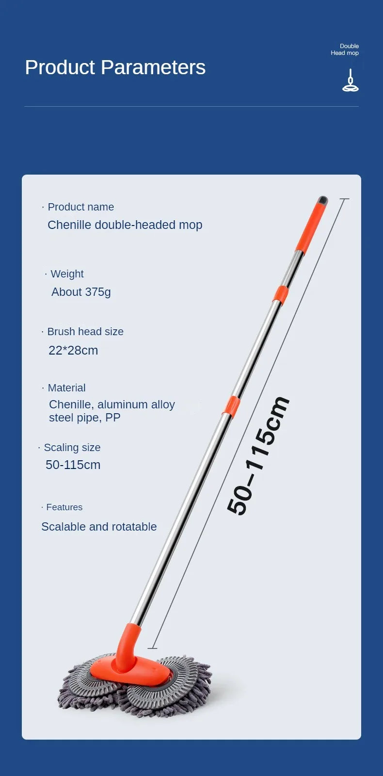 Telescopic Car Wash Mop: Three-Section Design for Roof and Window Maintenance