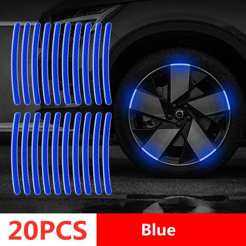 40Pcs Colorful Reflective Wheel Strips: Stylish Hub Stickers for Cars and Motorcycles
