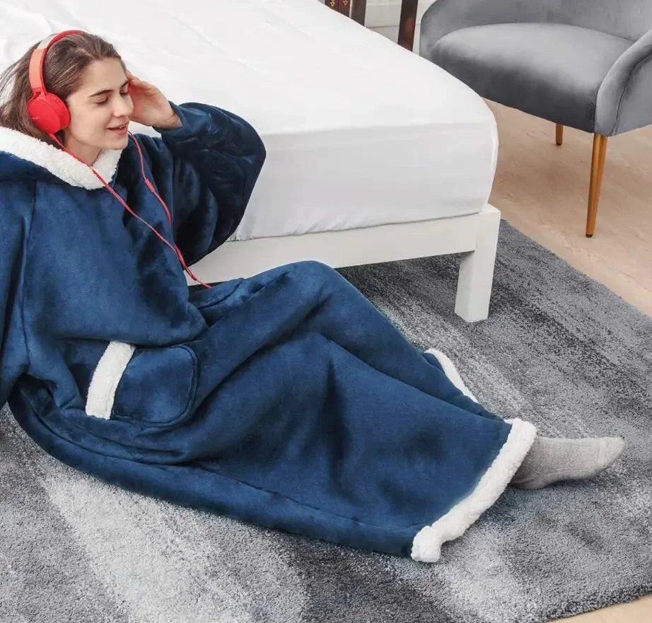 Giant TV Blanket Sweatshirt: Cozy Flannel Hoodie for Men and Women