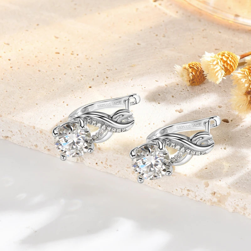 Classic Charm: Dazzling Moissanite Pendant and Hoop Set for Her