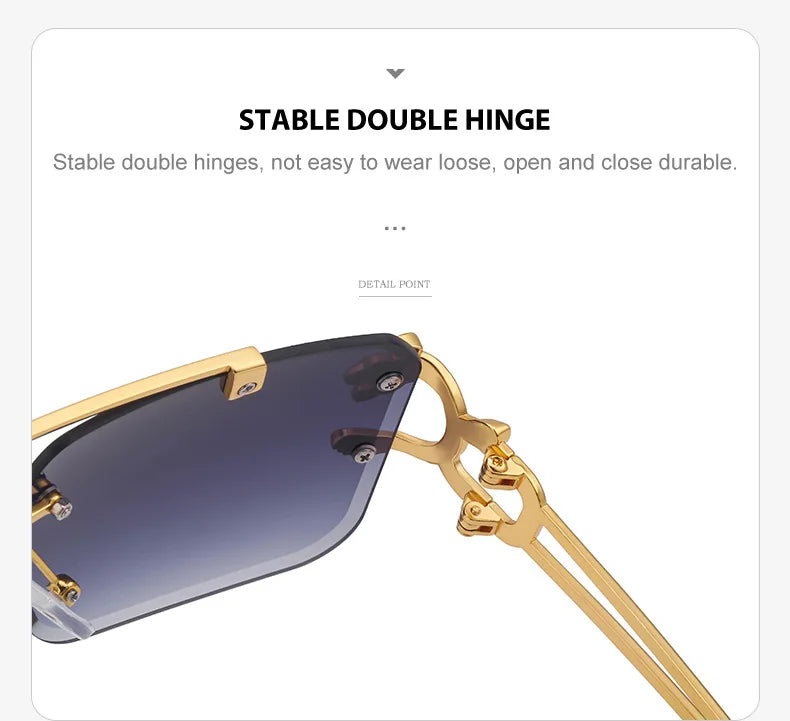 Unisex Leopard Rimless Sunglasses: Stylish Eye Protection with UV400 Lenses