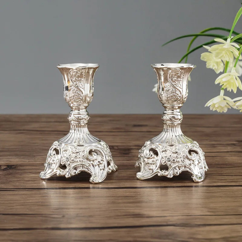 Elegant Candelabra Set: Modern Gold and Silver Candle Holders for Weddings, and special events