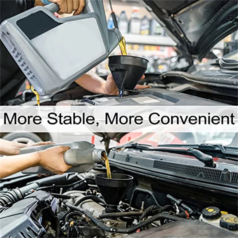 Car Engine Refueling Funnel: Includes Filter and Extension Pipe