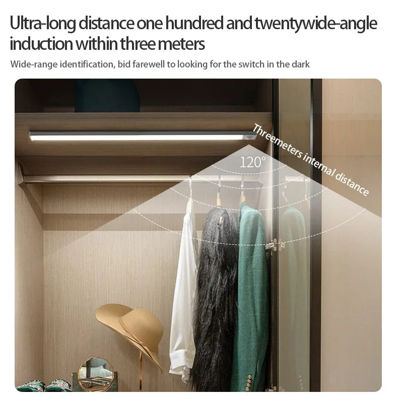 Three-in-One Motion Sensor LED Light: Ideal for Kitchen, Cabinet, and Bedroom Use