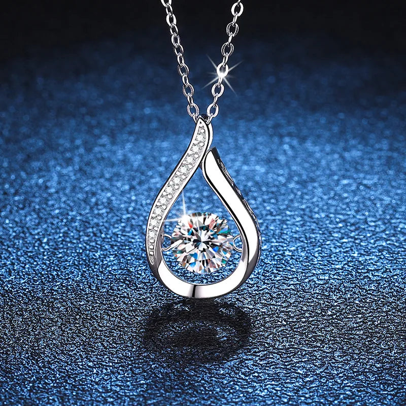 Timeless Beauty: Fine Moissanite Necklace with Sterling Chain