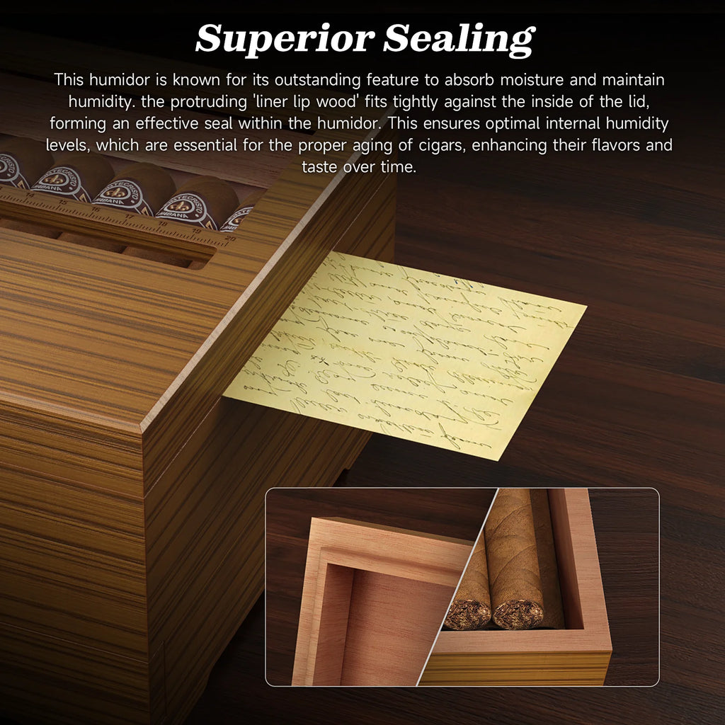 Cedar Cigar Box Humidor: Perfect Storage with Hygrometer and Divider