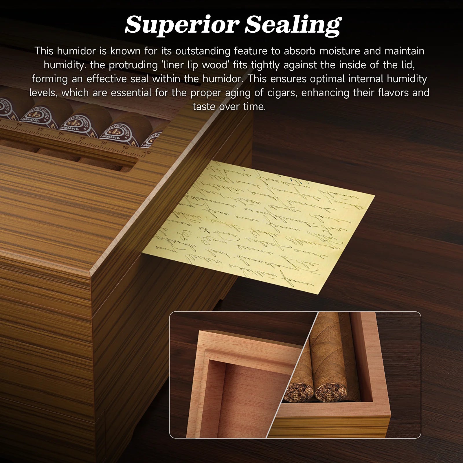 Cedar Cigar Box Humidor: Perfect Storage with Hygrometer and Divider