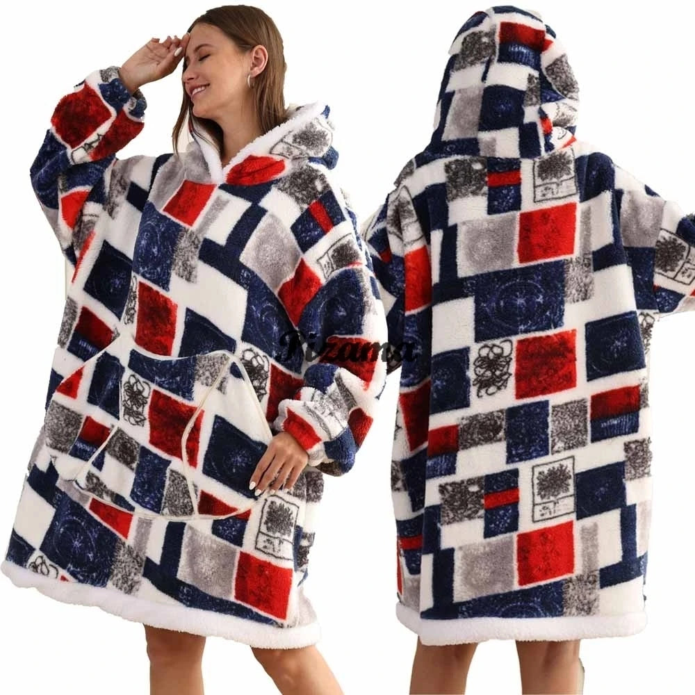 Oversized Wearable TV Blanket: Cozy Full Sleeve Sweatshirt for Halloween and Christmas