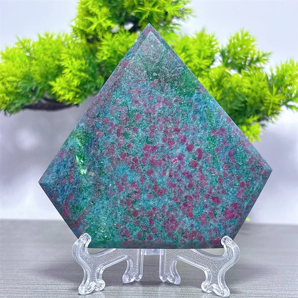 Reiki Luck Crystal: Ruby and Emerald Gift for Love and Energy
