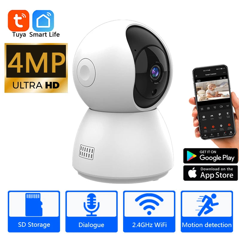Smart Mini WiFi Camera: 4MP Indoor Surveillance with Automatic Tracking