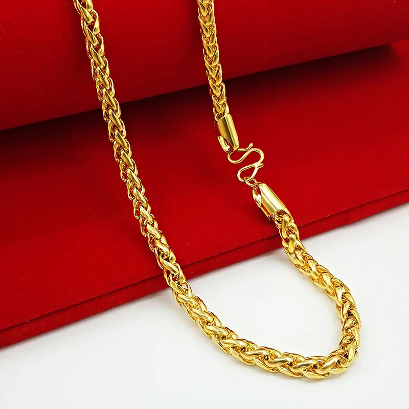 Timeless Glamour: Durable 24K Pure Gold Necklace for All