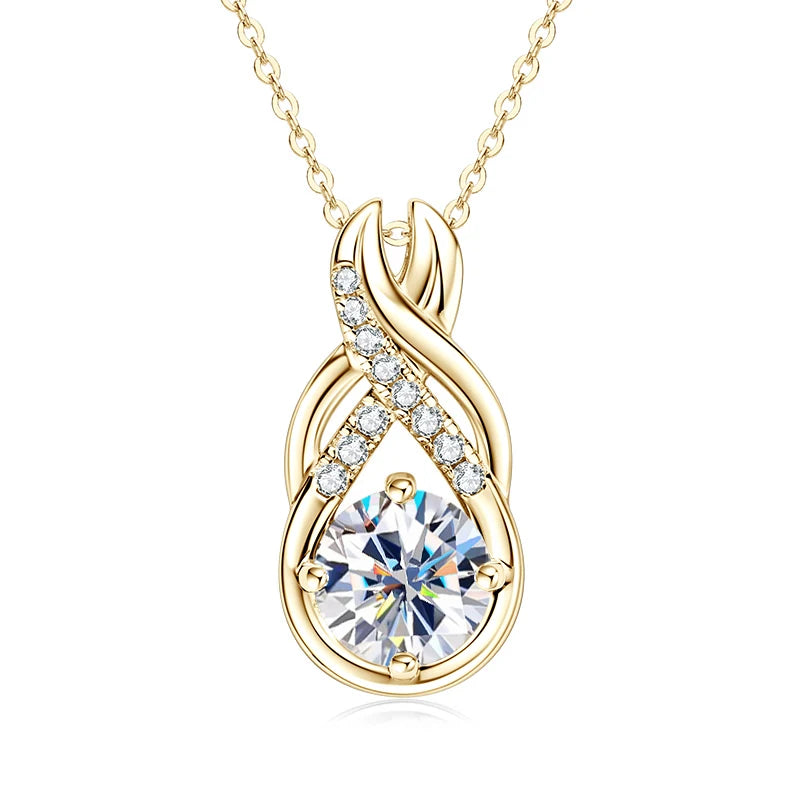 Classic Charm: Dazzling Moissanite Pendant and Hoop Set for Her