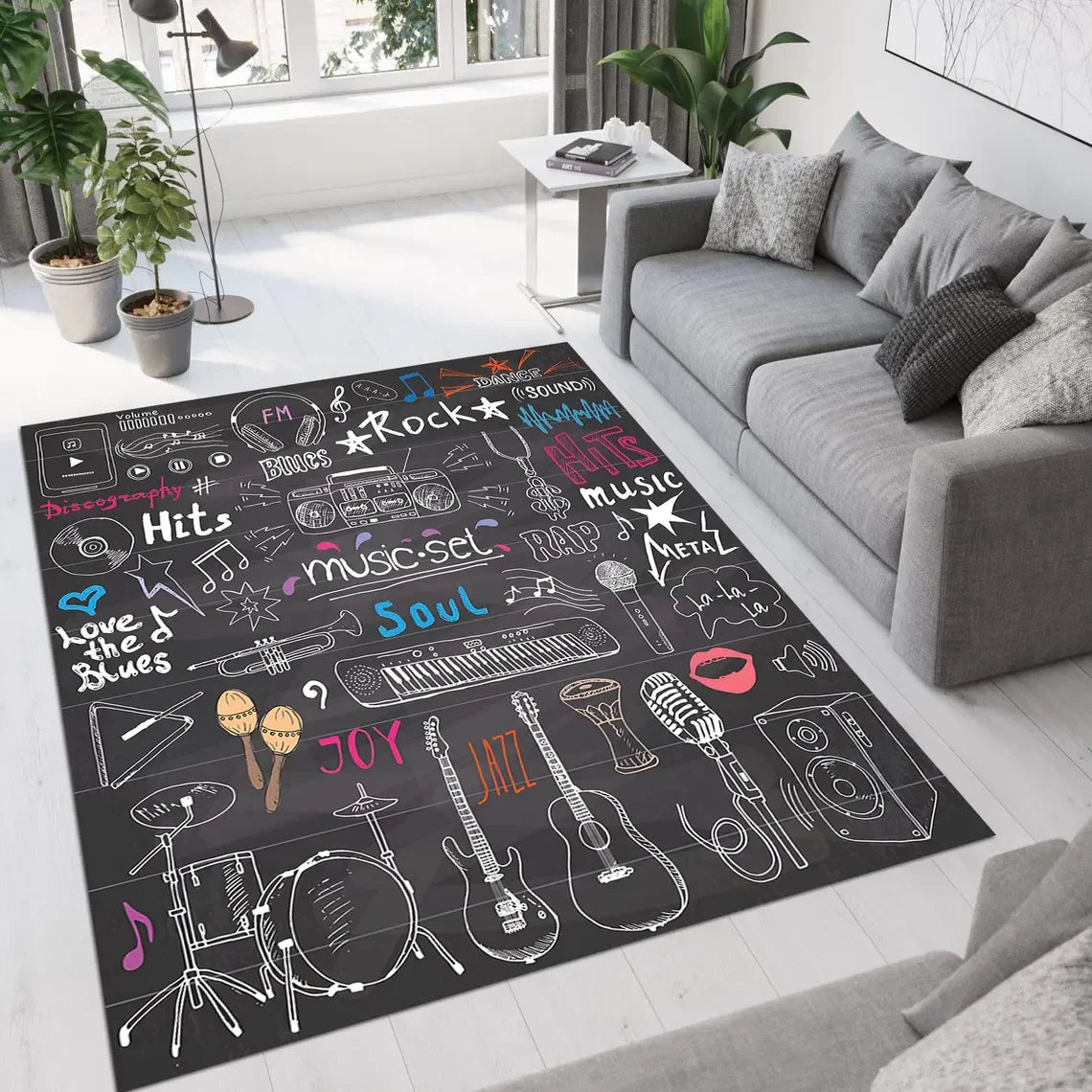 Guitar Entrance Rug: Non-Slip Mat for Doorways and Entryways