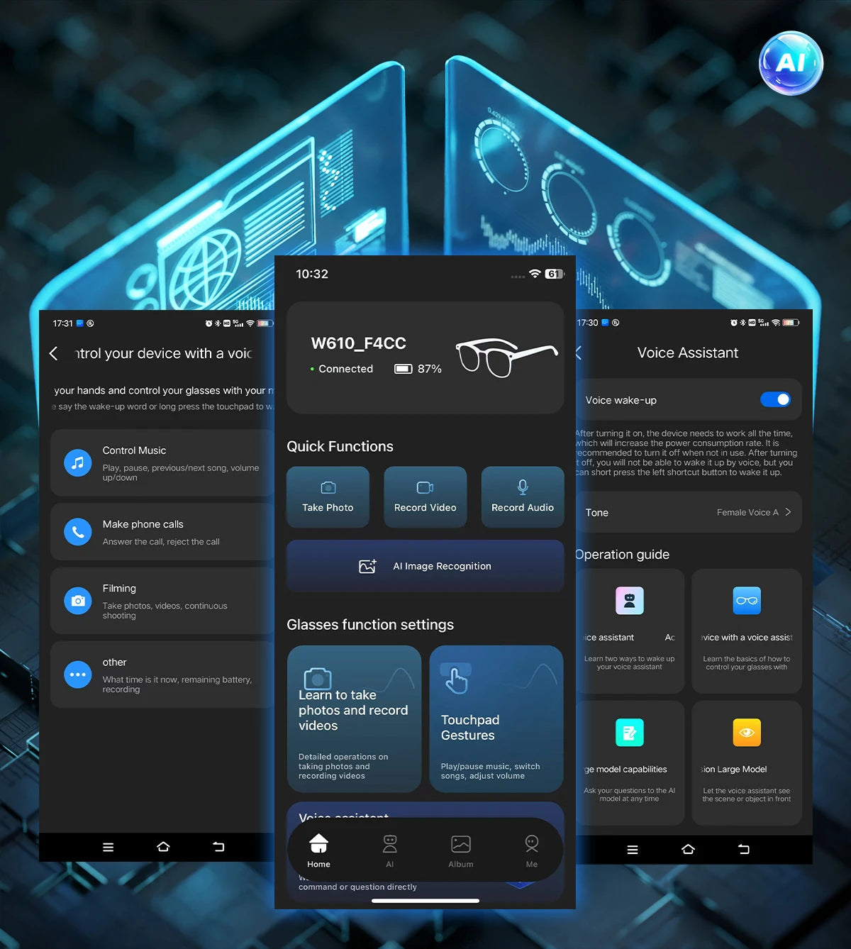Interactive Eyewear: Touch-Controlled Smart Glasses with Noise-Cancelling Features