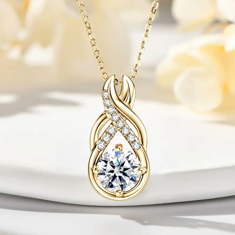Classic Charm: Dazzling Moissanite Pendant and Hoop Set for Her