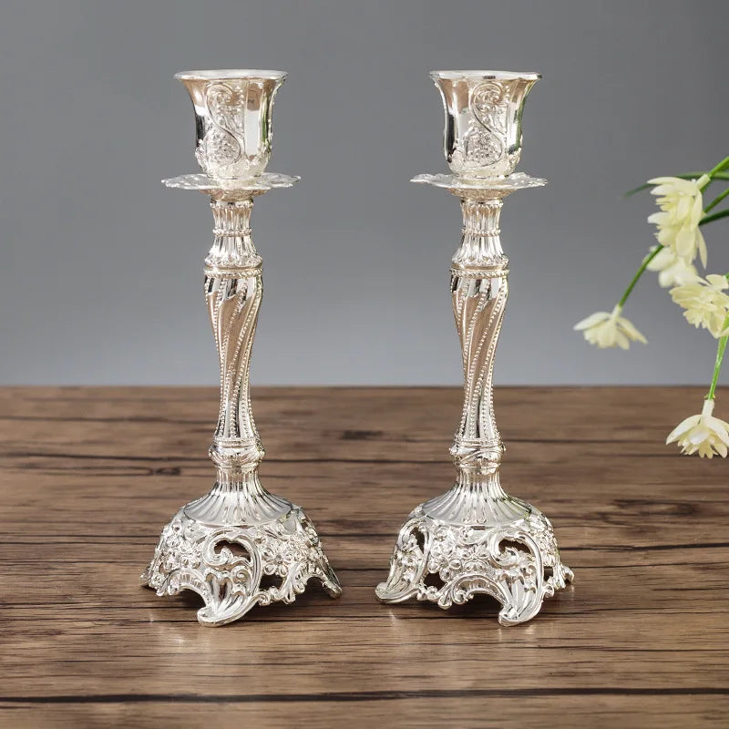 Elegant Candelabra Set: Modern Gold and Silver Candle Holders for Weddings, and special events