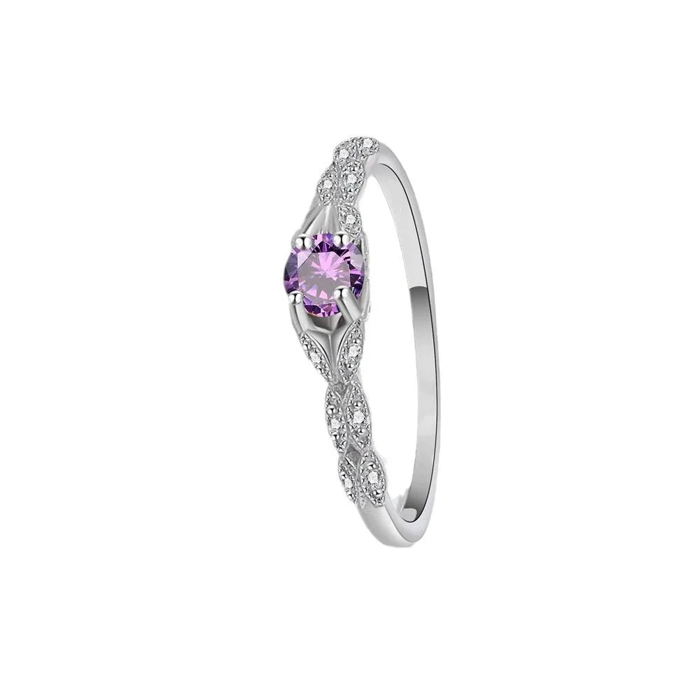Mystic Elegance: Enigmatic Amethyst Zirconia Women's Ring