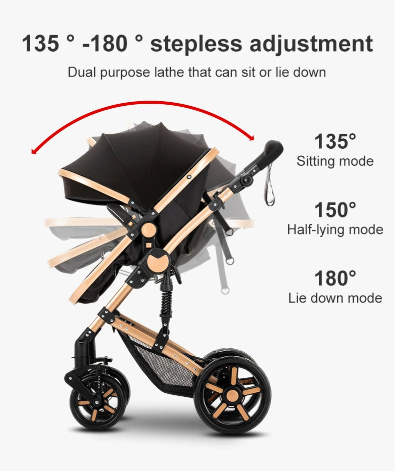 All-in-One Baby Travel System: Stroller with Raincover for Newborns