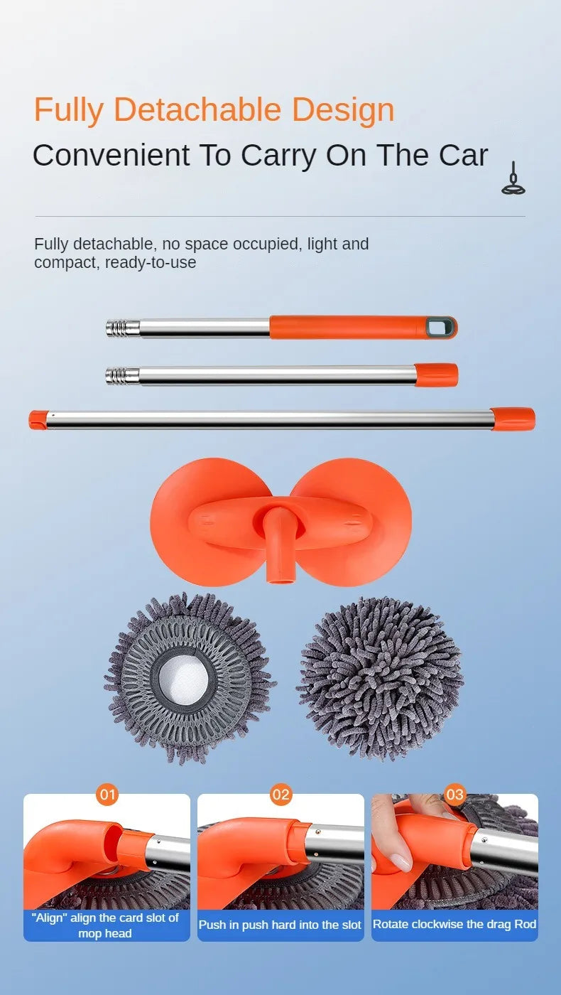 Telescopic Car Wash Mop: Three-Section Design for Roof and Window Maintenance