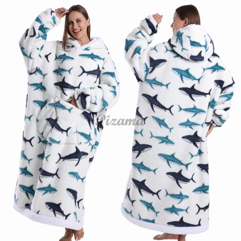 Wearable Sherpa Blanket Hoodie: Perfect for Halloween and Holiday Comfort