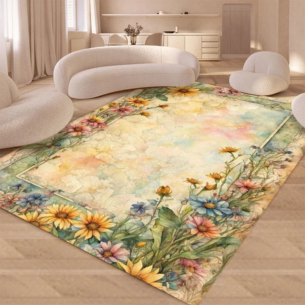 Elegant Floral Entrance Mat: Perfect for Adding a Touch of Style to Your Doorway
