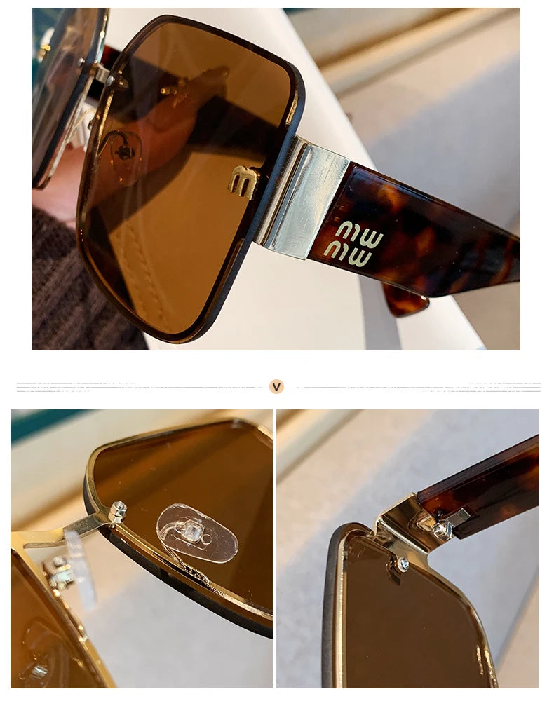 2025 Trend: Frameless Edge Cut M Letters Light Luxury Sunglasses