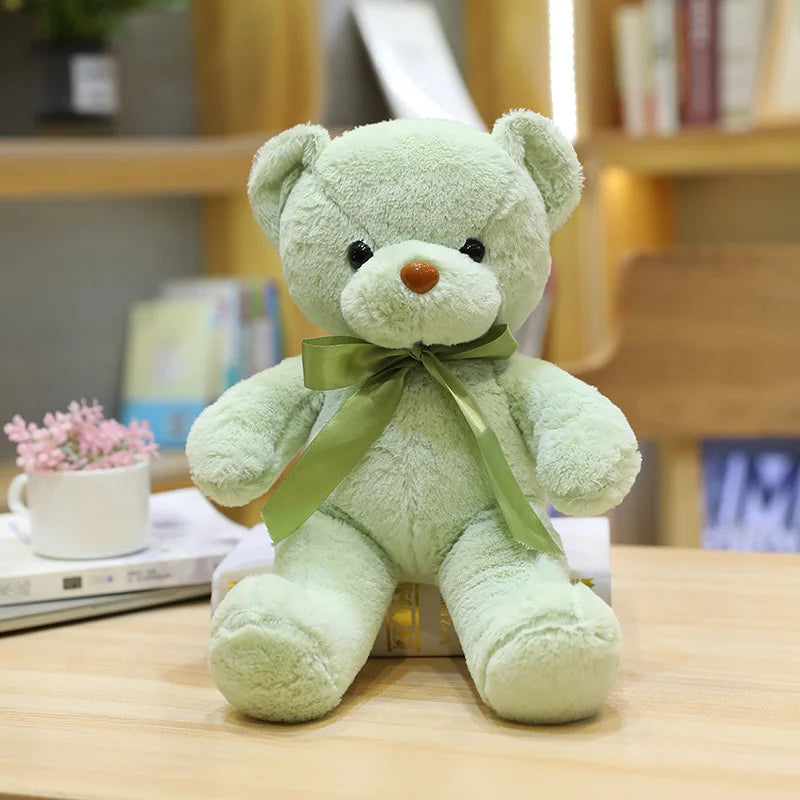 Vibrant Bow Bear: Soft Plush Toy for Every Celebration