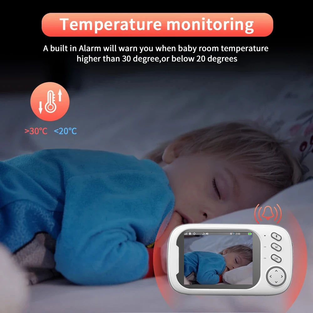 Wireless Baby Monitor: 3.5 Inch Screen with Night Vision & Two-Way Audio